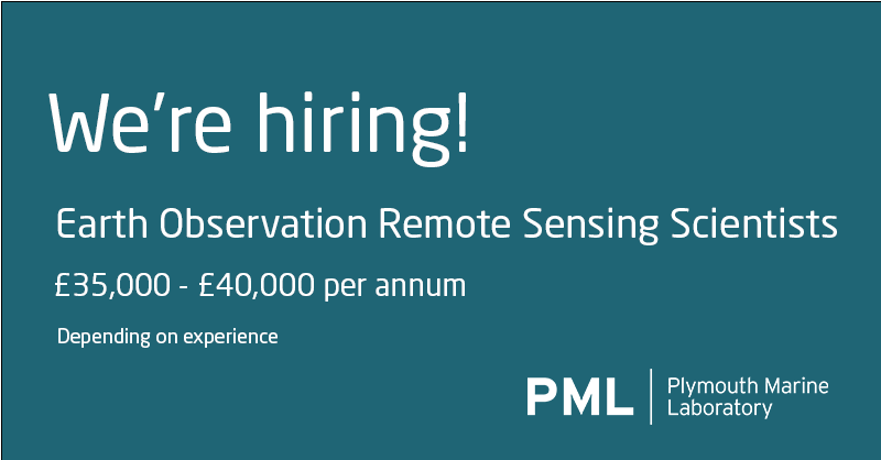 Less than a week left to apply! We're looking for #EarthObservation #RemoteSensing Scientists to join our friendly team. Using remote sensing for good: to study the #OceanCarbonCycle and/or #WaterQuality in relation to #HumanHealth. Apply here: pml.ac.uk/Working-with-u…