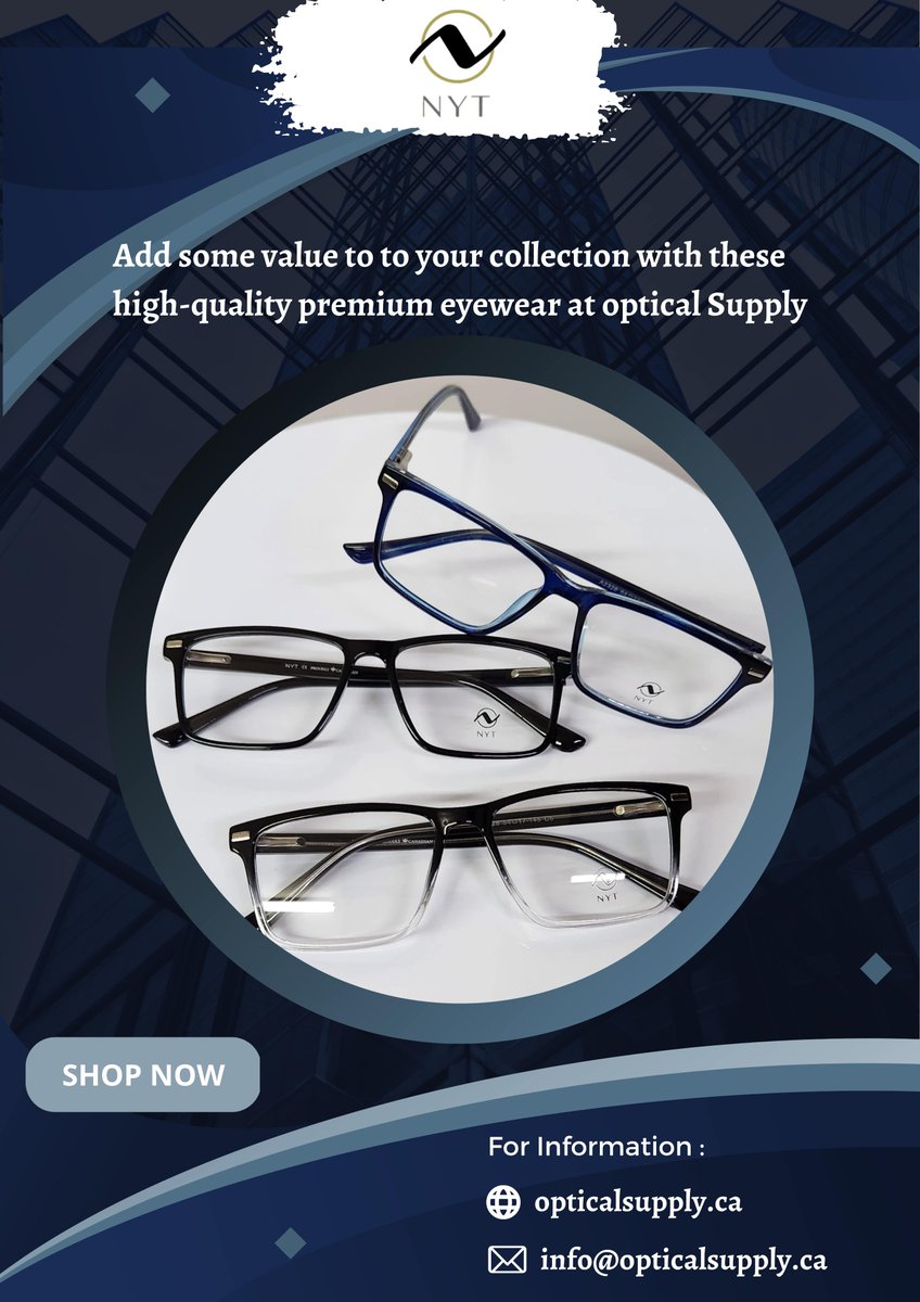 OpticalSupply1's tweet photo. Get unparalleled collection of frames and quality eyewear at Optical Supply

For More Information:-
Contact Us:- 647-497-6272
Visit Our Website:- https://t.co/HMEBXYJXus

#specs #glassescollection #eyeglassesbrands #style #eyeglassesfashion #eyeglassesbranded https://t.co/8mNzUC4A2J