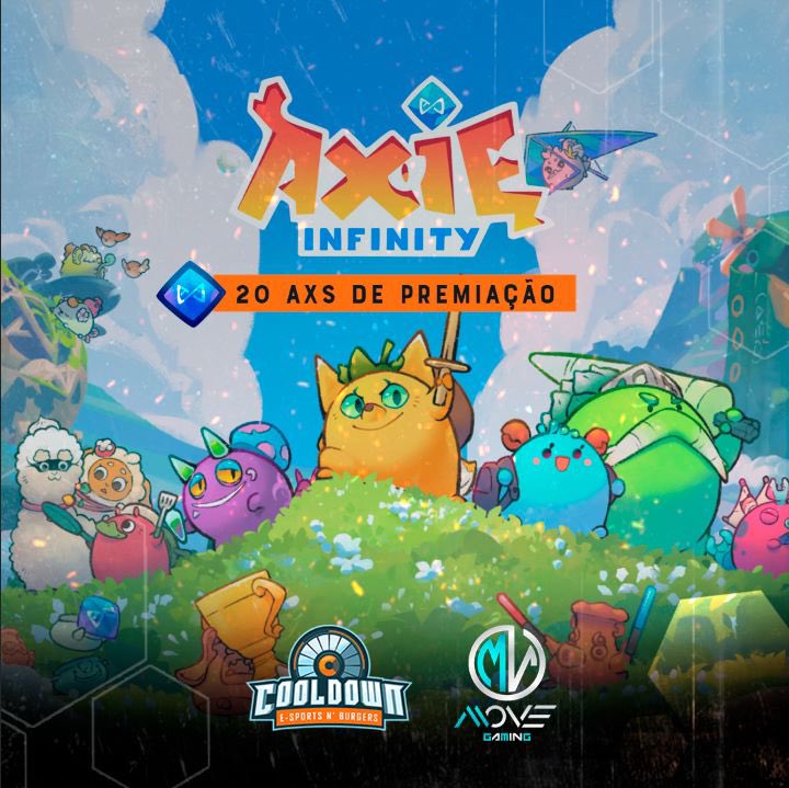 Junte-se a nós no torneio de Axie Infinity na Cooldown neste sábado às 19h! Inscrições gratuitas e 20 axs em prêmios! Clique no link para se inscrever antecipadamente: bit.ly/AxieNaCD. <a href="/movegaming_/">Move Gaming</a> #AxieInfinity #TorneioDeEsports #Cooldown