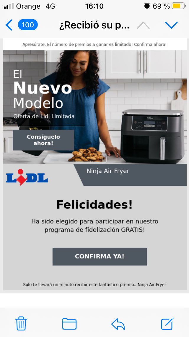 Pacpep1000's tweet photo. #Alerta #Phishing #SMShing #Emails #fraude @lidlespanaAC 
Recibido 13/4/23 https://t.co/E0kGQU6Atk