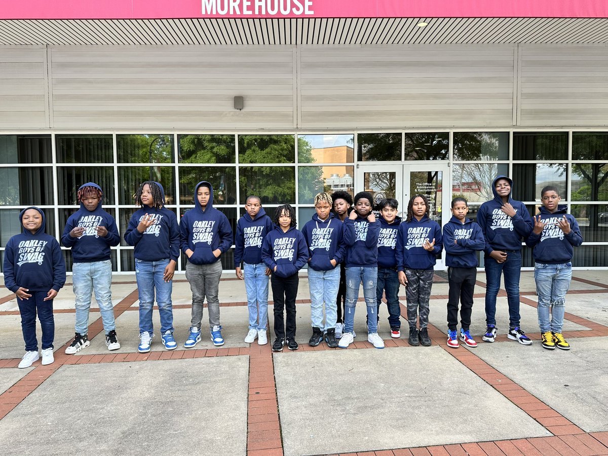APJordan12's tweet photo. Happening NOW!  Oakley’s Boys with SWAG mentoring program visit to Morehouse College! As the founder of this group of aspiring scholars, I am so excited to experience this exposure with them!  #WhyNotAHBCU? @msuchengoddy @Morehouse https://t.co/XZPXJSWYNs