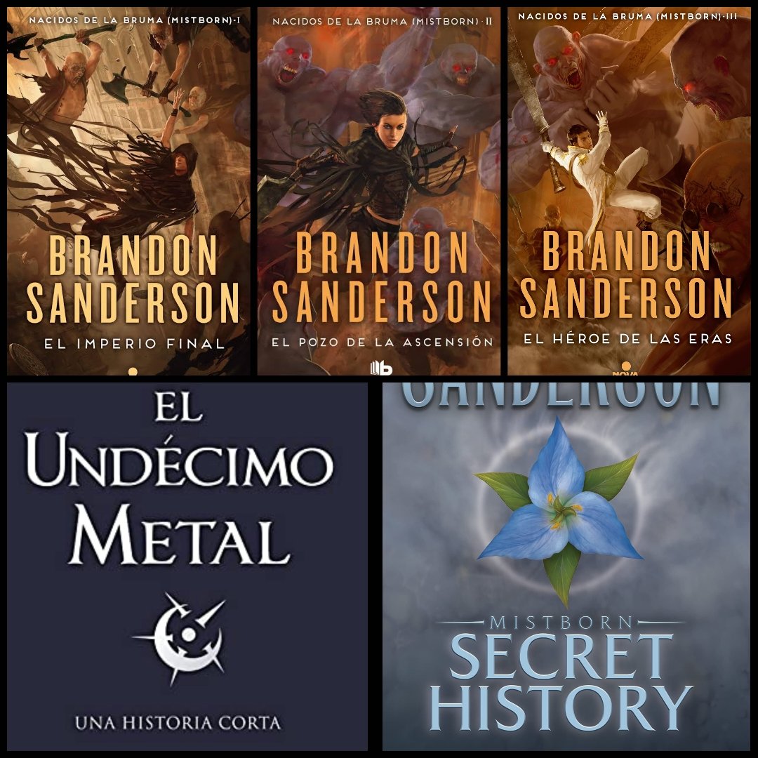 KateWillshaper's tweet photo. Voy a hacer un hilo de lo que considero que es el orden ideal de lectura del #cosmere ✨️
Primero empezaría con la saga de Mistborn era 1 ya que como saga engancha y te adentra al Cosmere. Seguido de sus relatos "El undécimo metal" y "Historia secreta" ( si 😌 ahora)
#mistborn https://t.co/5OhLMnUFjx