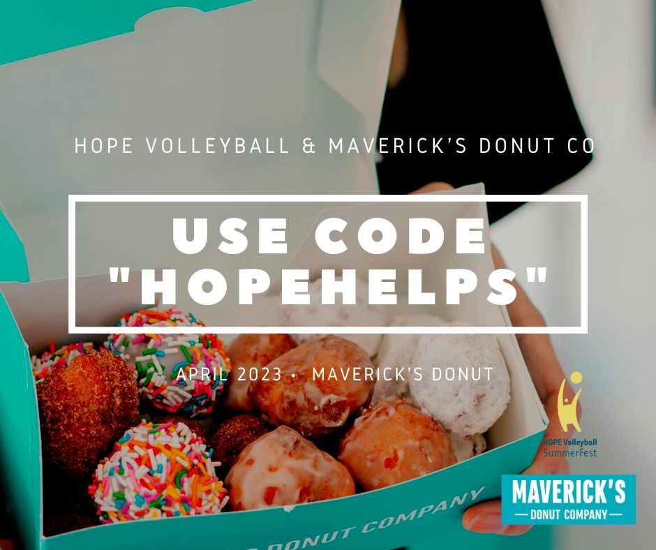 Our latest sponsor, Maverick’s Donut Co are donating a portion of sales to H.O.P.E. for any orders placed on their site mavericksdonuts.com using code HOPEHELPS, April 11th-May11th! Please encourage friends and family to support H.O.P.E. while enjoying Maverick’s Donuts!