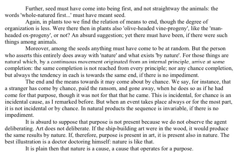 @mpigliucci @UChicagoPress @SkeptInquirer @center4inquiry @mboudry This doesn’t make any sense. Find me one modern evolutionary account that doesn’t depend on assuming that the building blocks of organisms have natures that determine their agency. Whether we are talking proteins or protons, Aristotle was right: nature acts for an end.