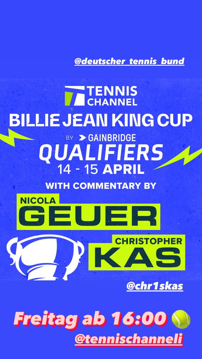 Nicola Geuer (@nickygeuer) on Twitter photo Can’t wait 👏🏻 Freitag ab 16:00 🎾🎙️
@TennisChanneli <a href="/DTB_Tennis/">Deutscher Tennis Bund</a> <a href="/KasiTennis/">Christopher Kas</a> Can’t wait 👏🏻 Freitag ab 16:00 🎾🎙️
@TennisChanneli <a href="/DTB_Tennis/">Deutscher Tennis Bund</a> <a href="/KasiTennis/">Christopher Kas</a>