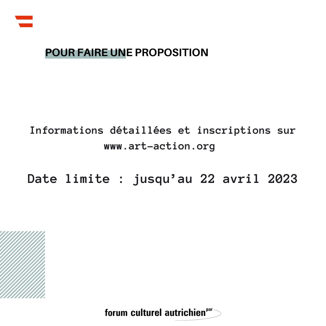 𝐑𝐞𝐧𝐜𝐨𝐧𝐭𝐫𝐞𝐬 𝐢𝐧𝐭𝐞𝐫𝐧𝐚𝐭𝐢𝐨𝐧𝐚𝐥𝐞𝐬 𝐏𝐚𝐫𝐢𝐬/𝐁𝐞𝐫𝐥𝐢𝐧

Date limite : 22 avril 2023
👉🏼 art-action.org

#appelacandidature #appelauxartistes #paris #berlin #art #cinemacontemporain #film #cinema #realisateur #realisatrice