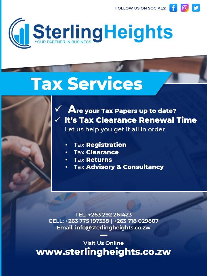 sterlingheightz's tweet photo. Government will use a tax return certificate, NSSA returns to determine the compliance of individuals and organizations. It is a written confirmation from ZIMRA and NSSA that a person’s affairs are in order at the date of visitation.
Let us help you have all your affairs in order https://t.co/NL0TxOUDS0
