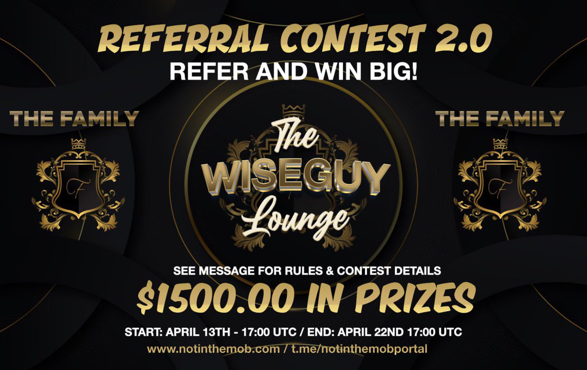 notinthemob's tweet photo. It’s time to work associates of #thefamily for your chance to win $1500 in prizes #notinthemob 

Head over to TG: https://t.co/yMGFgiyld0 for your referral link 

@CoinMarketCap @coingecko @coinbase we shall see you soon 

#ercgem #presale https://t.co/pAl6BL9Kuy