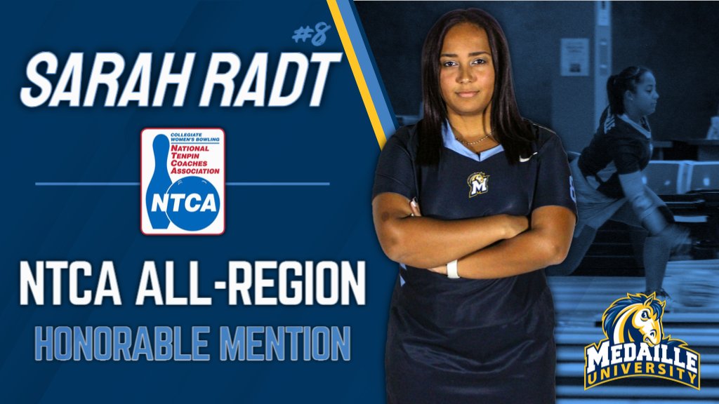 medaillemavs's tweet photo. Huge shoutout to senior Medaille bowler Sarah Radt for being an NTCA All-Region Honorable Mention! Congratulations on another stellar season! 🎳🐴 @Medaillebowling 

#GoMavs | #HorsePower https://t.co/ks3EKbVdSI