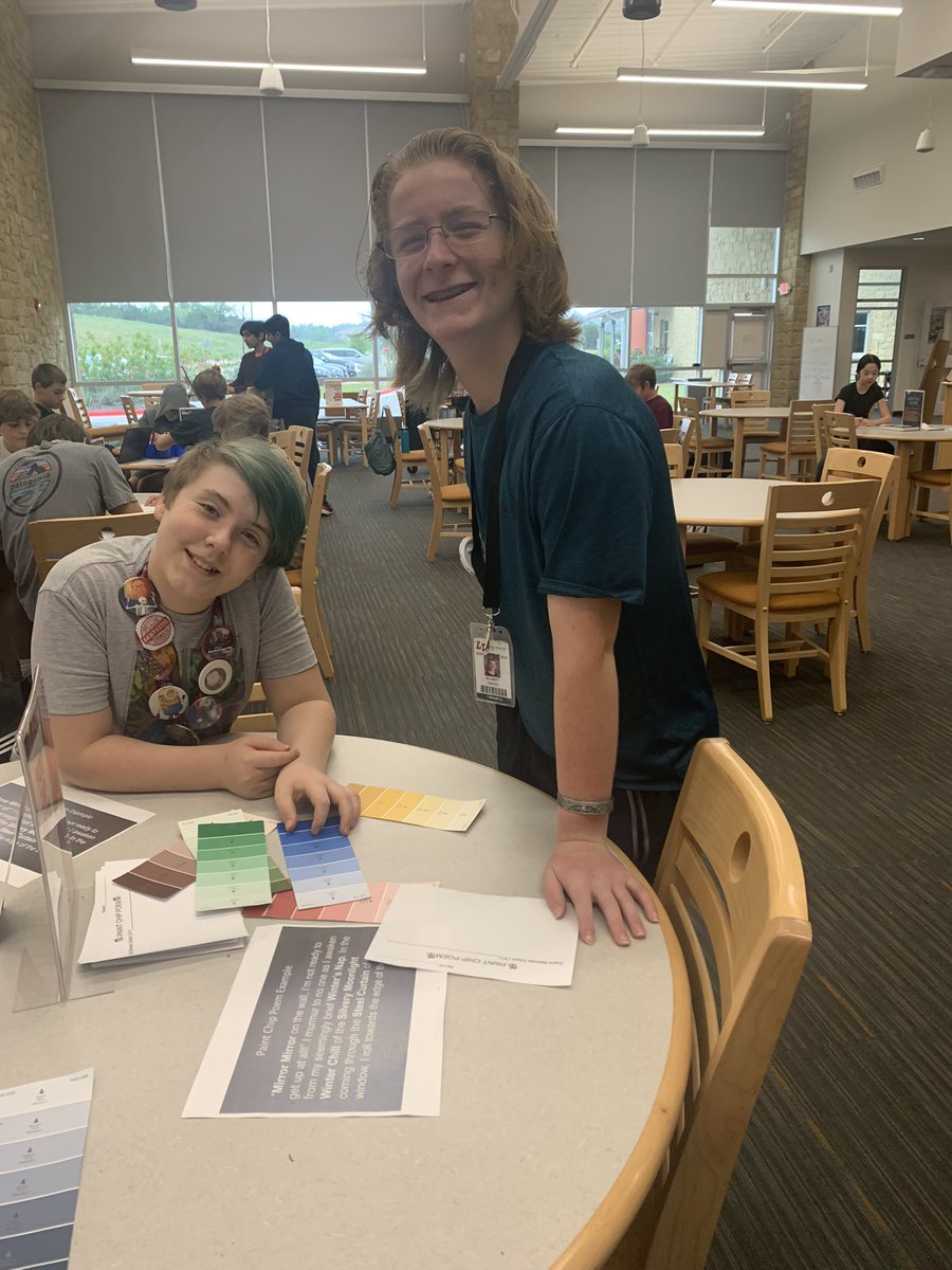 humansofbcms's tweet photo. Ms. Owen, our wonderful librarian, created this fun poetry station workshop for #NationalPoetryMonth @ltisdschools @carlmc https://t.co/HLlLArL3xJ
