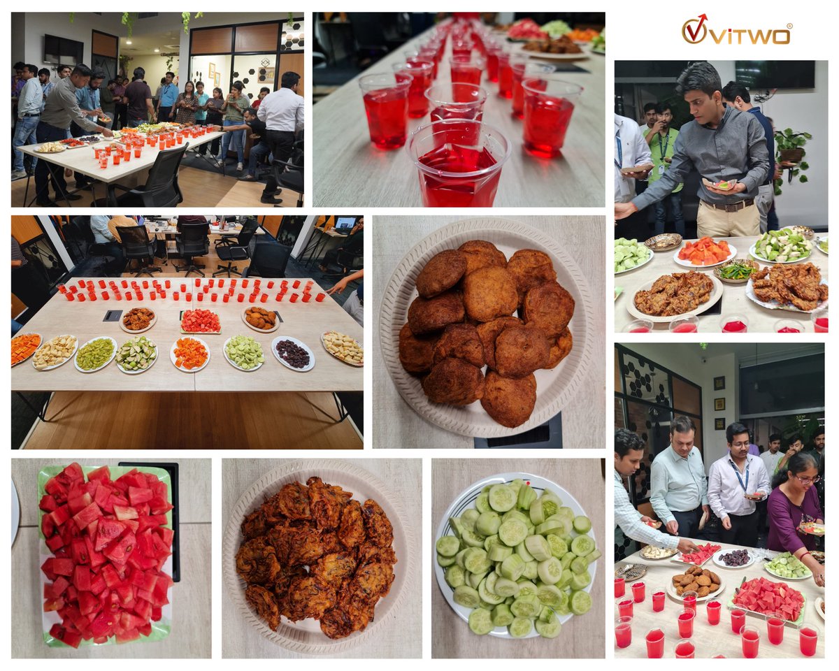 NeerajBhuwalka's tweet photo. Gathering together at ViTWO for a delicious Iftaar feast, celebrating unity and diversity during the holy month of Ramadan.💫

Ramadan Mubarak!💕

#diversity #ramadanmubarak #ramadanmubarak #officelife #iftaar #officeculture #festival #india #festive https://t.co/TVlVL9aA8L