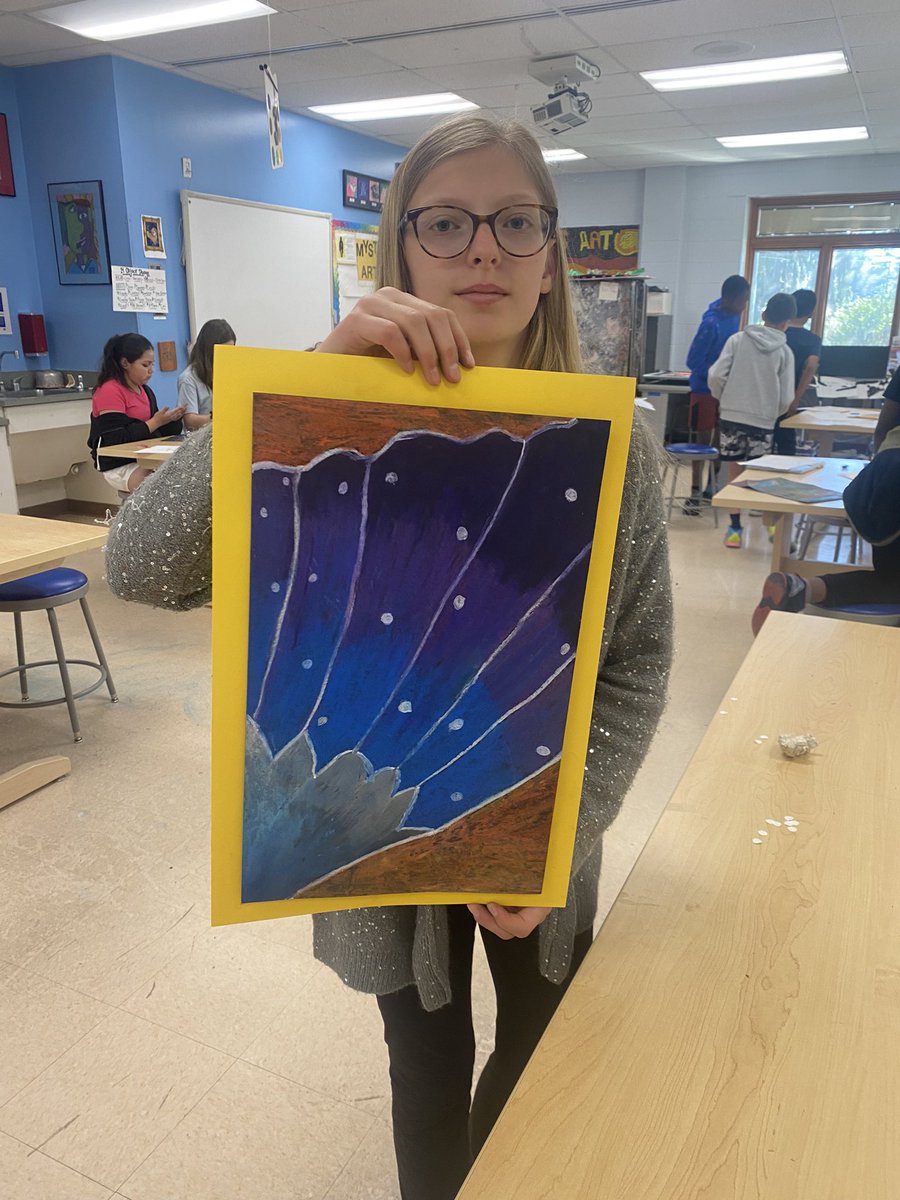 CisknightsA's tweet photo. Creating abstract art using a butterfly wing, 5th grade art https://t.co/JHuyOpUYY4