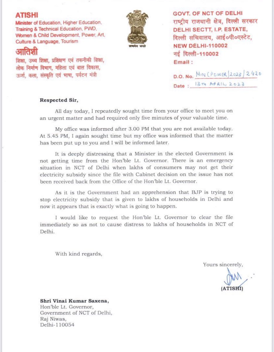 Atishi tweet media