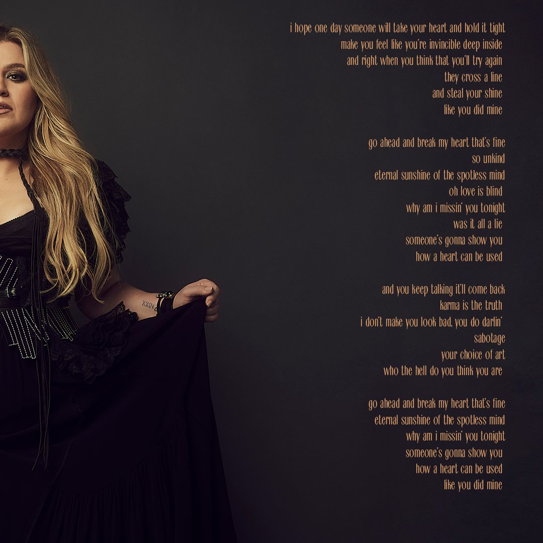 kellyclarkson's tweet image. "mine / me" are out everywhere tomorrow 🍷💔☀️ here are the lyrics so y'all can learn them before it's out. pre-save it now: atlantic.lnk.to/mine-me