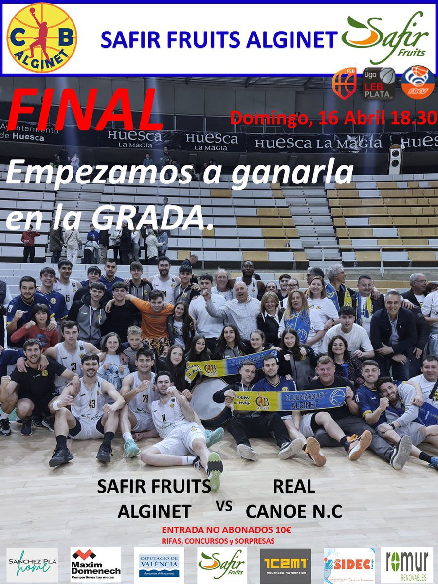 cbalginet's tweet photo. .

👉🏼VAL: Cartell del partit d'aquesta setmana.

.

👉🏼CAS: Cartel del partido de esta semana.

#elsomnicontinua 
#somosdelebplata 
#safirfruitsalginet
#proymealginet
#maximdomenech
#sanchezpla
#icemi https://t.co/IlyB7HG4pY