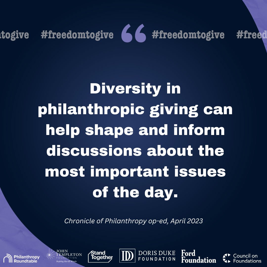 DorisDukeFdn's tweet photo. This morning @Philanthropy published our call for ‘philanthropic pluralism’ - the need and right of philanthropies to give freely, generously and boldly to causes that can create real and lasting impact in our world. Read more: https://t.co/l3rQNMrEtV #FreedomToGive https://t.co/DXD0DUsGNv