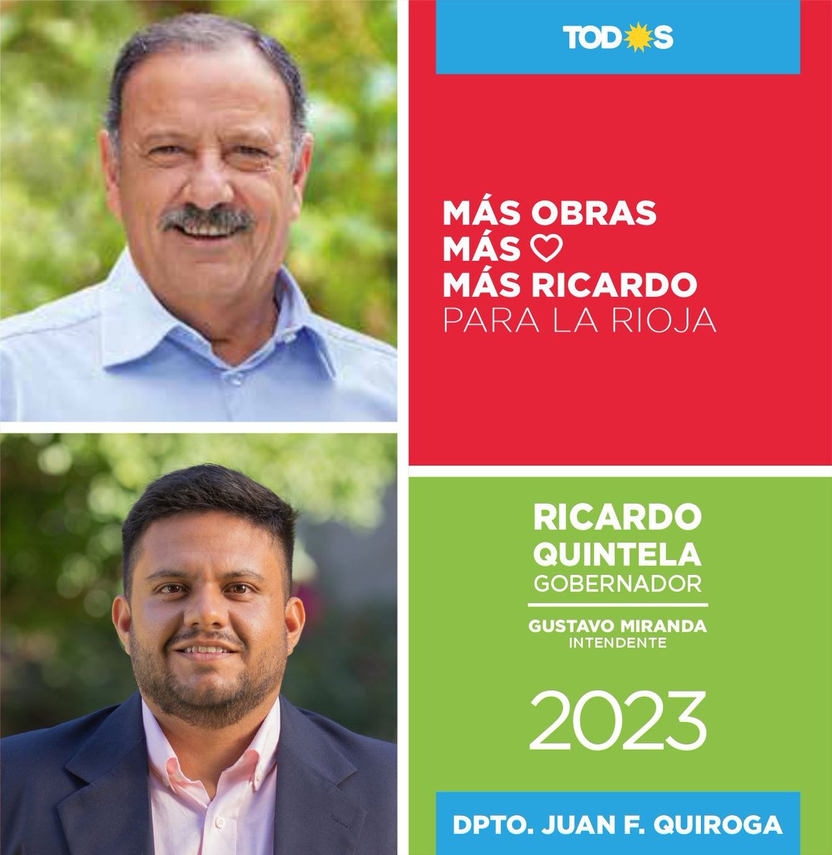 GustavoMir22's tweet photo. Hoy más que nunca apostamos a seguir transformando nuestra provincia y nuestro Departamento de la mano de un Gobierno federal que en estos años ha logrado mejorar la calidad de vida de los riojanos y riojanas.

Más Ricardo 
Más ❤️ para Juan F. Quiroga 
Más ❤️ para La Rioja https://t.co/8Z1cXAeTvf