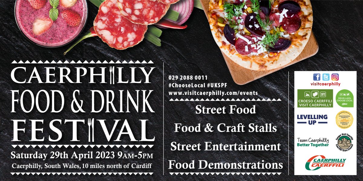 Visitcaerphilly's tweet image. SAVE THE DATE!
The Caerphilly Food &amp;amp; Drink Festival is taking place on Saturday 29th April!
Go to caerphillyfoodfestival.co.uk or visitcaerphilly.com for more information.
Check out the Facebook event page for regular updates: bit.ly/3XLJHb4

#VisitCaerphilly #ChooseLocal