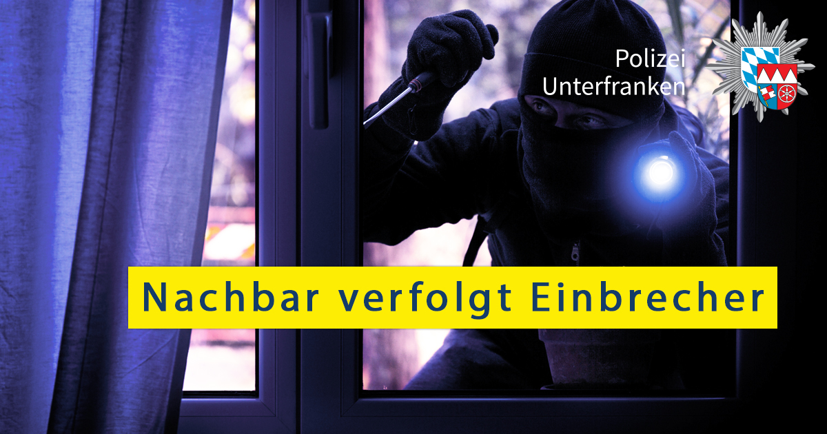 PolizeiUFR's tweet photo. #GOCHSHEIM, LKR. #SCHWEIFURT. Einen Einbrecher erwischte ein aufmerksamer Nachbar am Mittwochabend auf frischer Tat und verfolgte den flüchtenden Täter. 

https://t.co/iKoziH5J4o https://t.co/bJoPmh05Fz