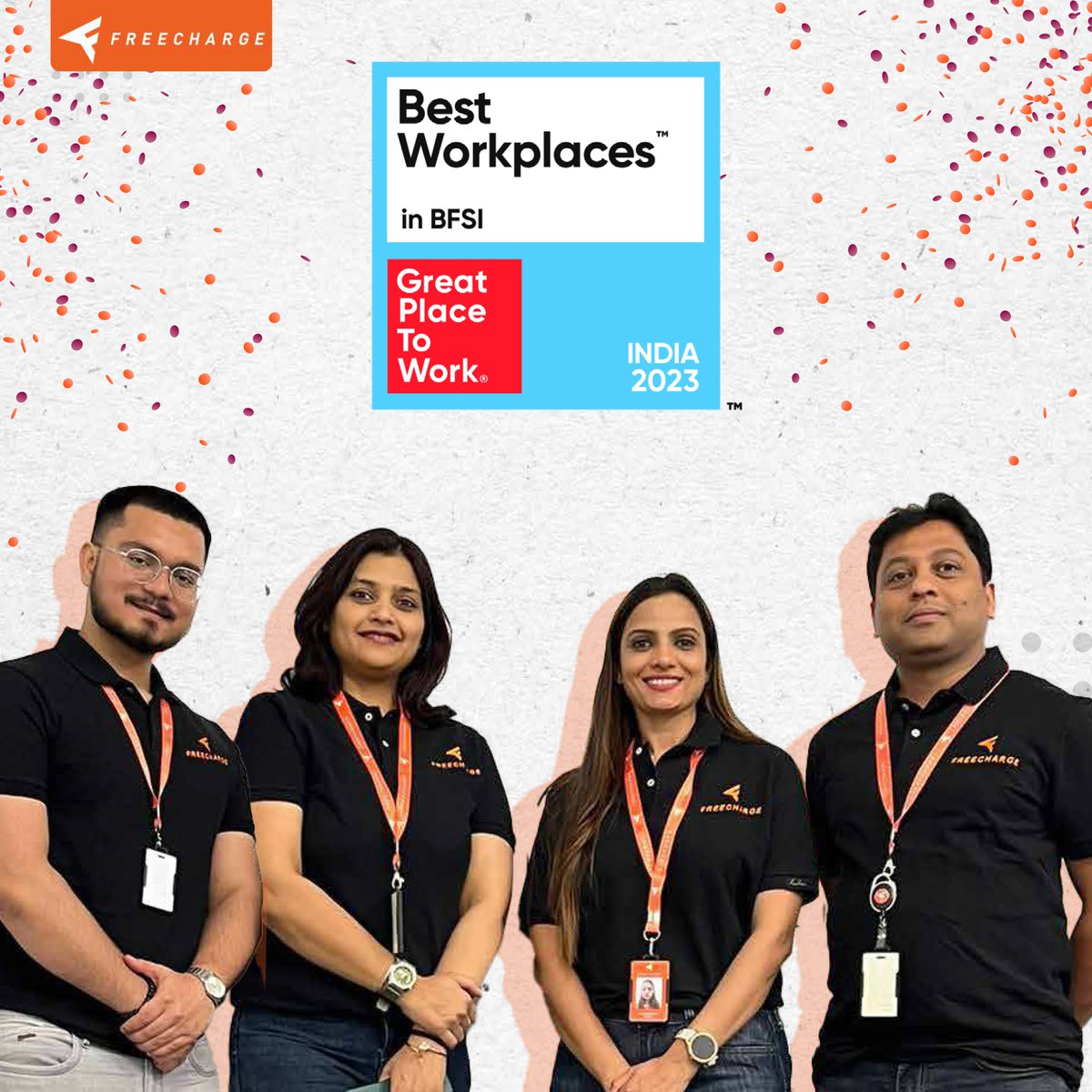 Freecharge's tweet photo. Adding another feather to our cap, we are beyond excited to be recognized among the top 50 Best workplaces in BFSI in India, along with our parent company Axis Bank.
Great Place to Work® Institute (India)
#GPTW #GPTW4All #Bestworkplaces2023 #Freecharge https://t.co/pszDDpinrj