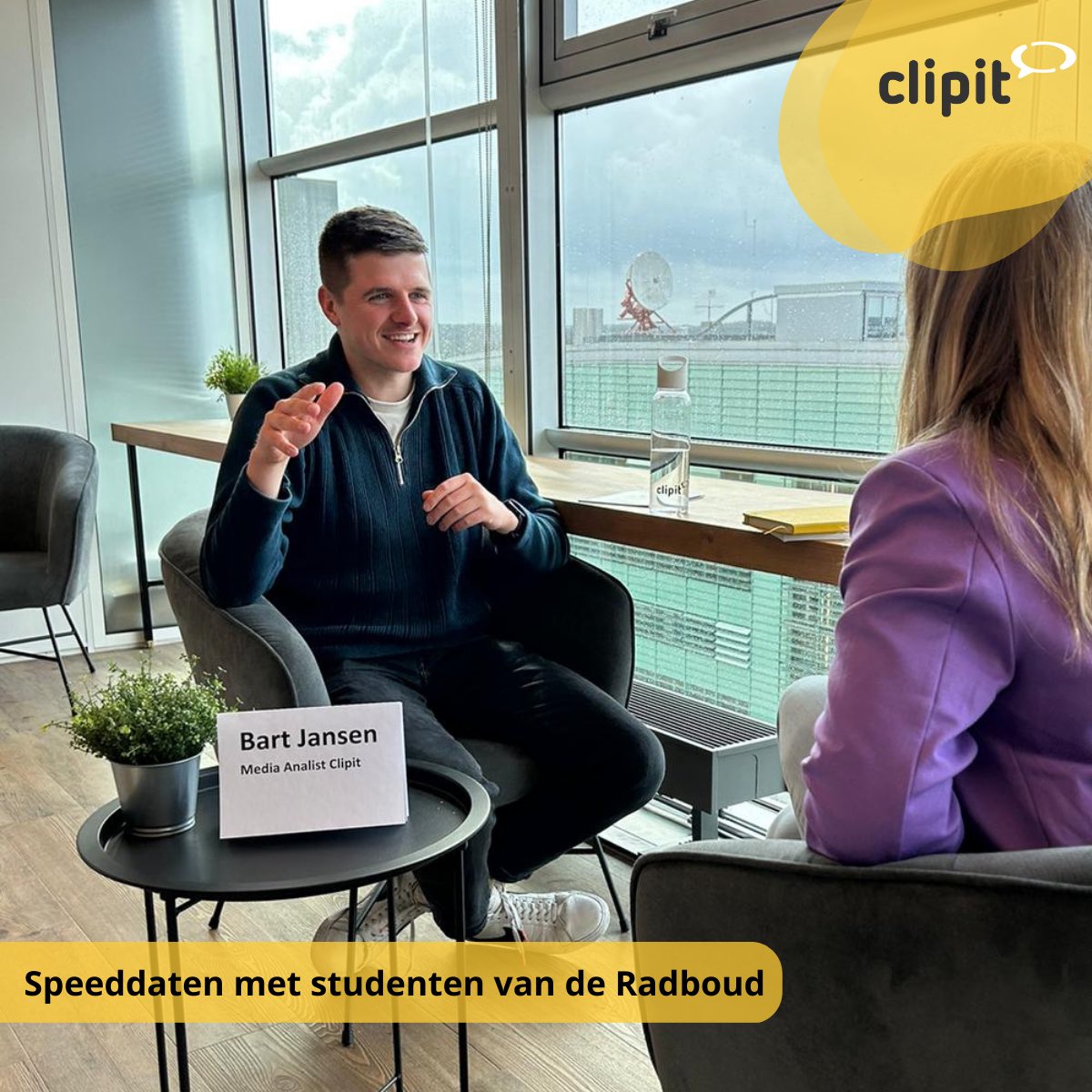 Vorige week ging onze Media Analist Bart op date met tientallen studenten van de studie Communicatiewetenschap op de Radboud Universiteit in Nijmegen. Ze vroegen hem het hemd van het lijf! 

#speeddaten #radbouduniversiteit #nijmegen #clipit #kennisdelen #inspireren