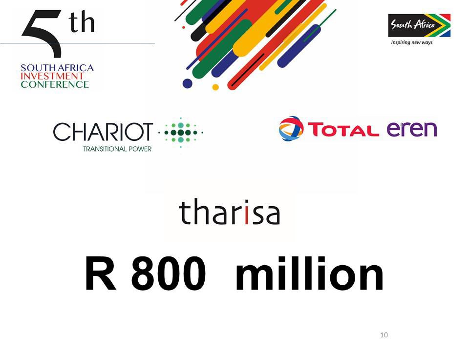 SAInvestmentCo's tweet photo. Still in energy, the following pledges have been made: Chariot and Total eren from France: R800 million Unigreen: R1.35 billion 
Seriti Green: R4.5 billion

#SAIC2023 #InvestSA https://t.co/kp2R308BTY