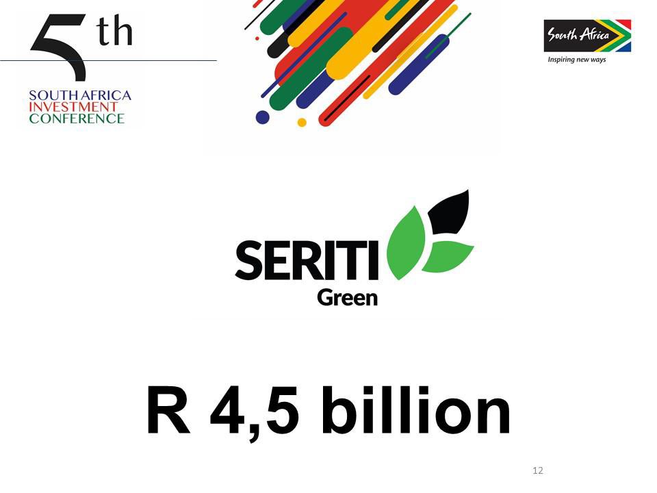 SAInvestmentCo's tweet photo. Still in energy, the following pledges have been made: Chariot and Total eren from France: R800 million Unigreen: R1.35 billion 
Seriti Green: R4.5 billion

#SAIC2023 #InvestSA https://t.co/kp2R308BTY
