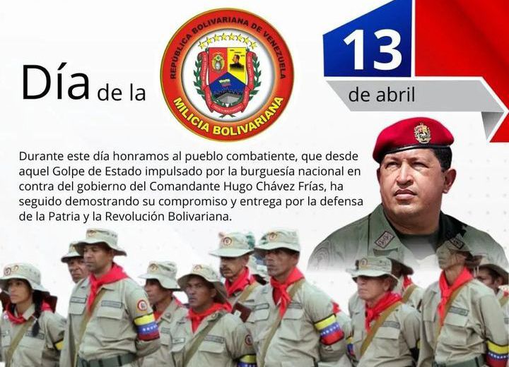 PACLAENTRADAGNB's tweet photo. #13ABR23 || DÍA DE LA MILICIA BOLIVARIANA #MIPPCI #PuebloYFANBLealtadAbsoluta #RebeliónCívicoMilitar https://t.co/F12Gjqn0F9