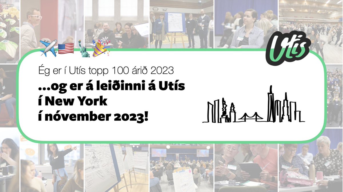 Er með kitl í maganum, ég er svoo spennt 🥳 hausinn er farinn á flug 🛫 NY í  nóvember með eintómum snillingum #utis2023 #menntaspjall