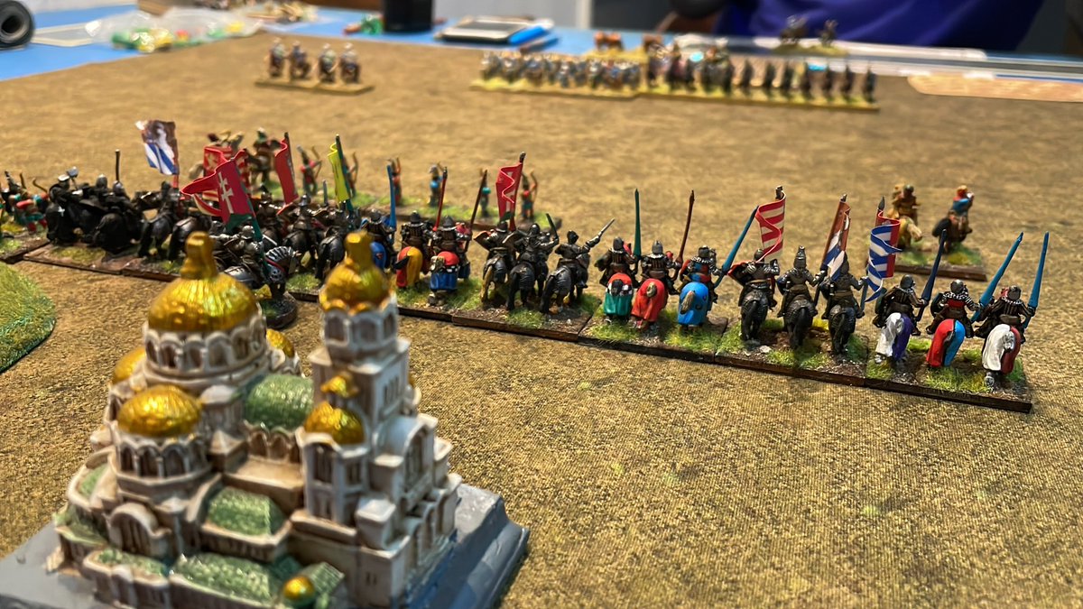 madaxeman's tweet photo. 15mm Hungarians on table this afternoon at #CLWC - the army of the Crusade of Nicopolis in action for the first time https://t.co/KqNwDbEI5C