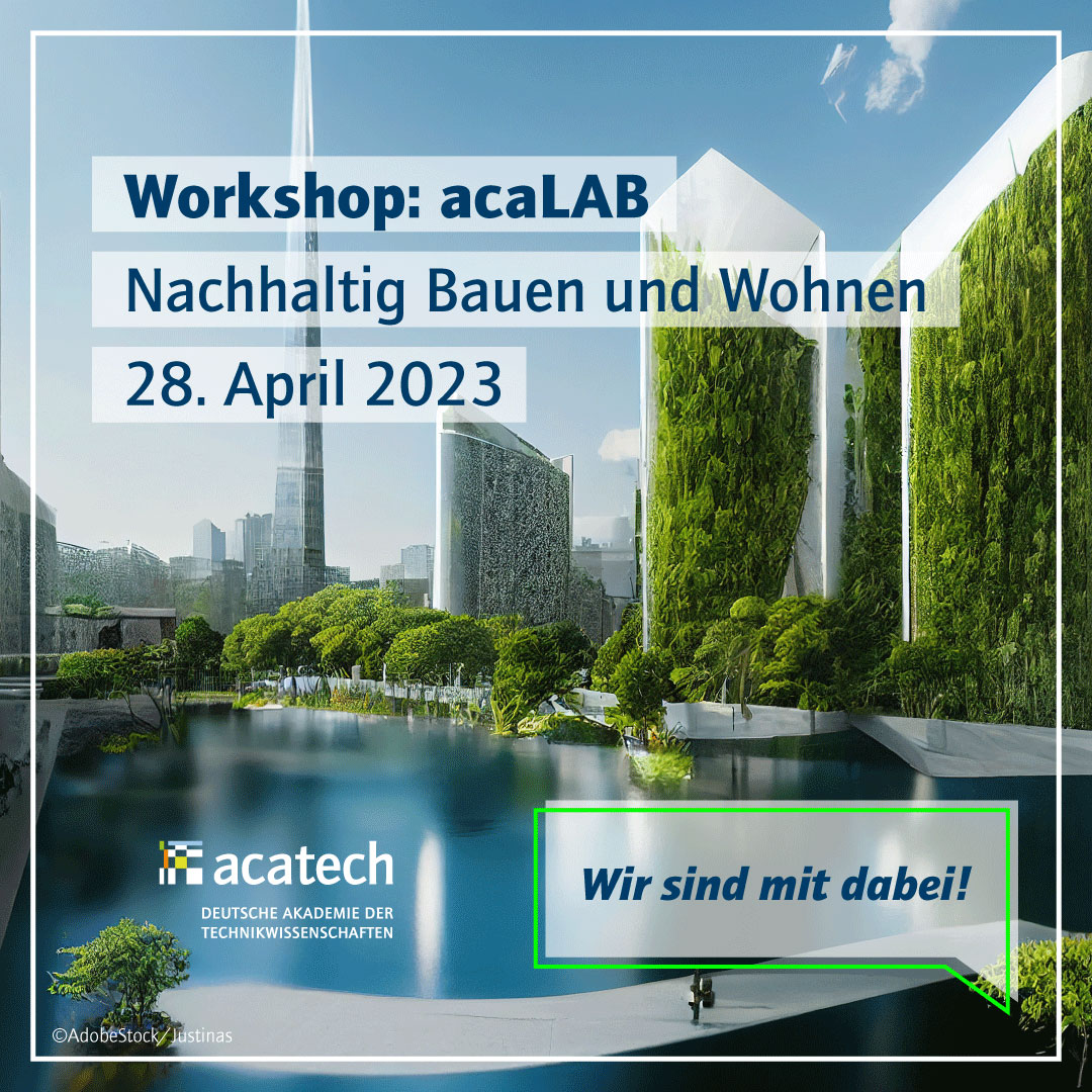 acatech_de's tweet photo. Städte sind der Lebensraum der Zukunft. Wie wir nachhaltiger und klimafreundlicher #bauen und #wohnen können, diskutieren wir im #acaLAB am 28.4. Nachwuchskräfte aus #Architektur und #Bauwesen sind herzlich eingeladen!
Informieren und kostenlos anmelden ➡️https://t.co/itGhnZOgHr https://t.co/5kVJoao5s9