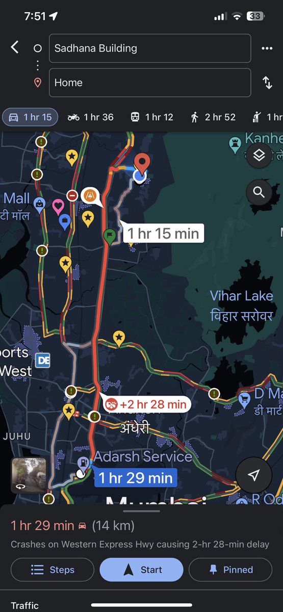 Crazy traffic. Why isnt the lane open on the other side of the WEH? Is there any traffic management in Mumbai? <a href="/mybmc/">माझी Mumbai, आपली BMC</a> <a href="/RoadsOfMumbai/">Roads of Mumbai</a> <a href="/CMOMaharashtra/">CMO Maharashtra</a> <a href="/Dev_Fadnavis/">Devendra Fadnavis</a> <a href="/CPMumbaiPolice/">Commissioner of Police, Greater Mumbai</a> <a href="/MTPHereToHelp/">Mumbai Traffic Police</a>
