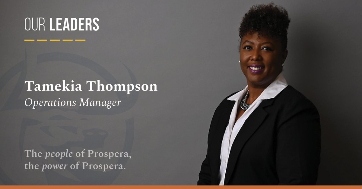 ProsperaFinSvcs's tweet photo. With more than 20 years of financial services industry experience, Tamekia Thompson is Prospera’s Operations Manager, focusing on precise execution and establishing trust with each advisor.
#prosperalife https://t.co/P5ywUf9i7A