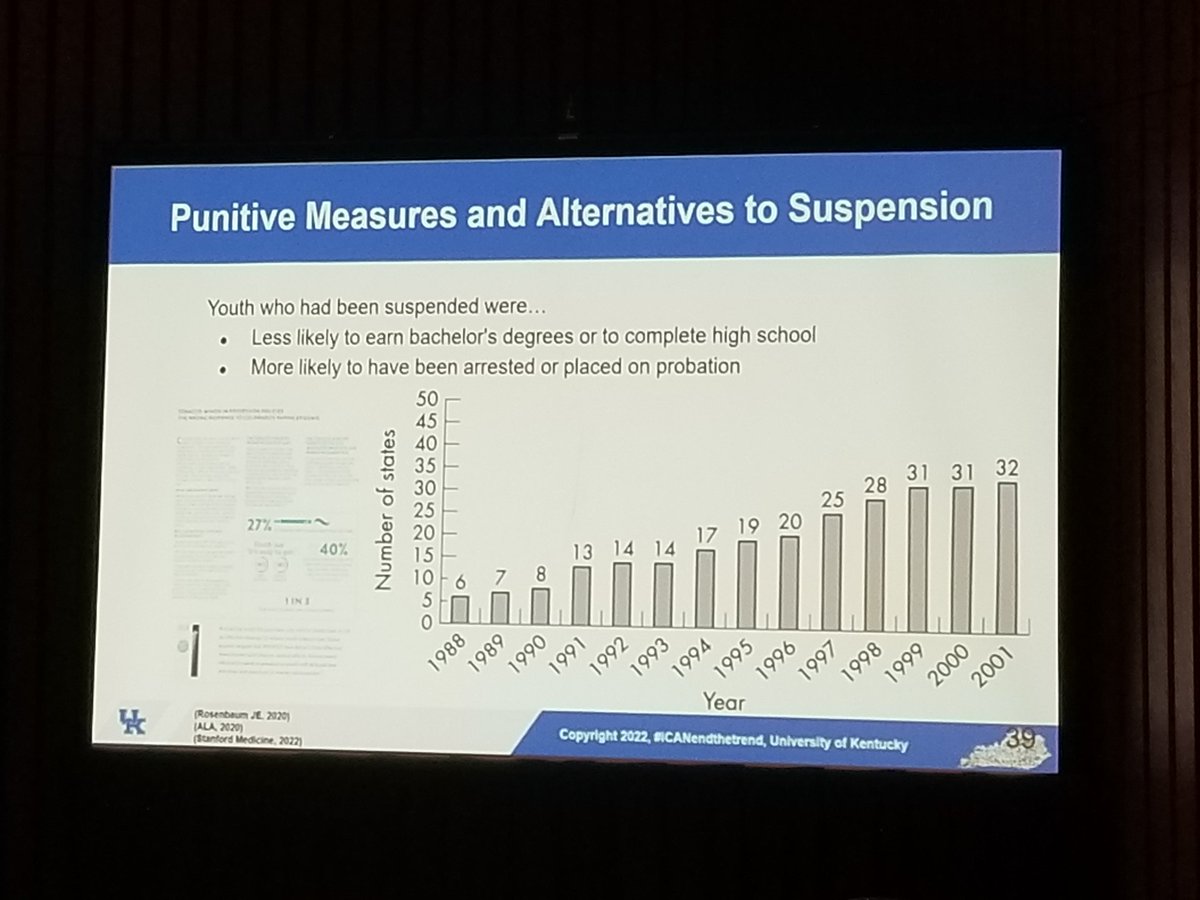 SmokeFreeMason's tweet photo. Suspending students for vaping is one of the LEAST helpful things, with long-lasting implications. They need help and support, such as from @LungAssociation's INDEPTH,  not to be kicked out of school! -@iCANendthetrend Youth Advisory Board at #KyTobaccoFree #iCANendthetrend https://t.co/hUsRG421kz