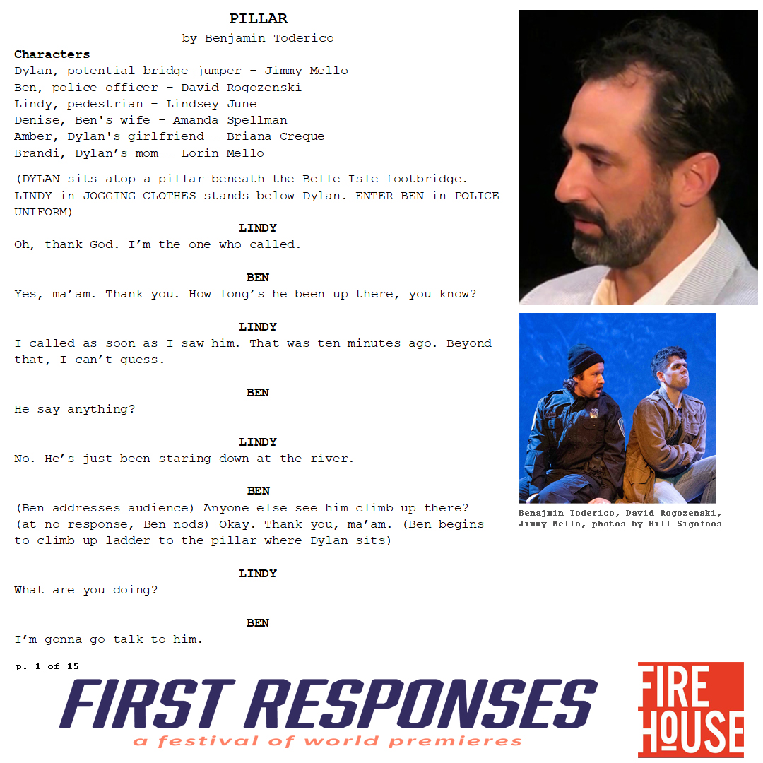 FIRST RESPONSES Festival
final performances Thu 4/13, Fri 4/14, Sat 4/15, Sun 4/16
4 world premiere one-acts written by first responders
info+tix @ first_response.eventbrite.com