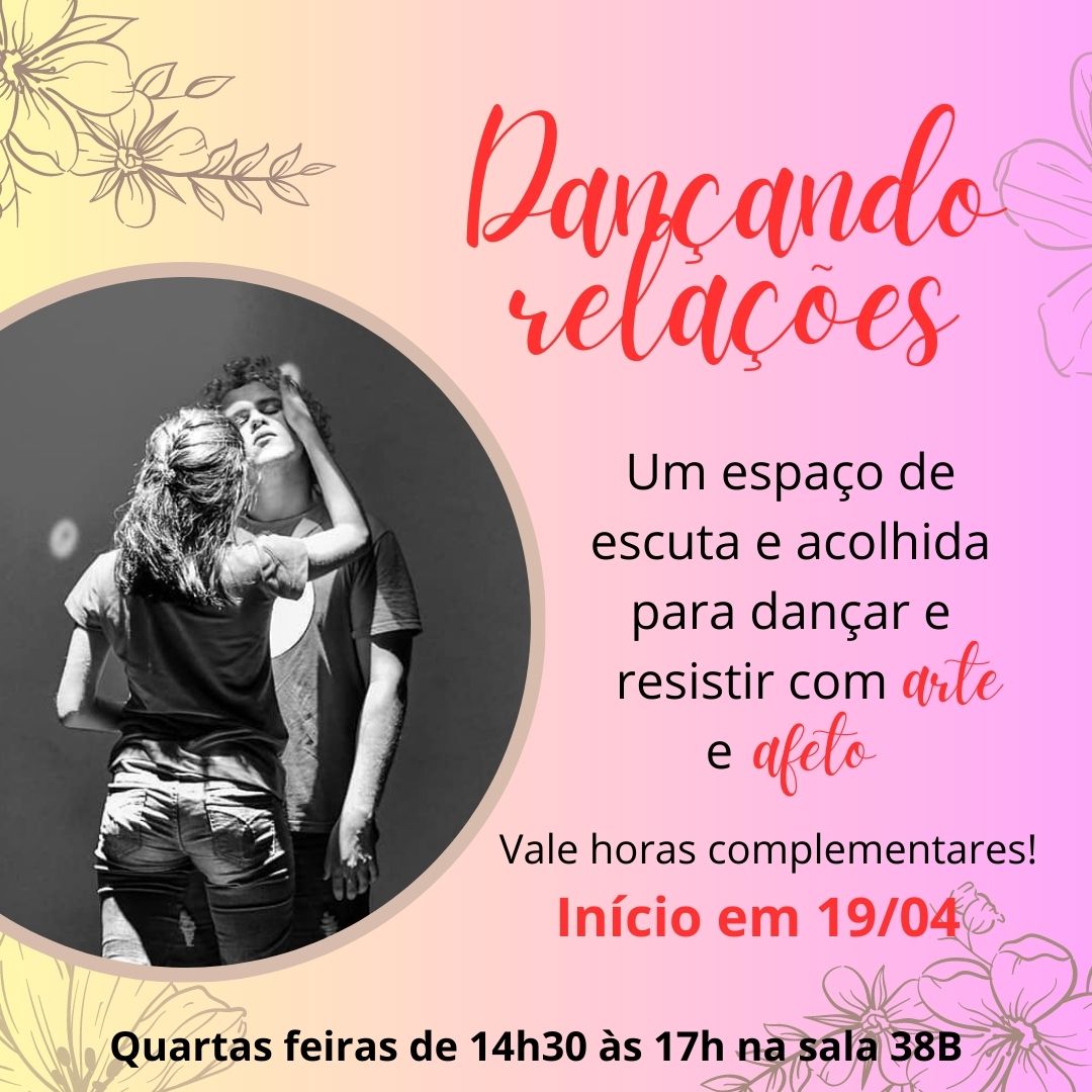 ifgaparecida's tweet photo. Dançando Relações é um projeto de ensino voltado para estudantes do ensino médio do IFG com o objetivo de promover práticas de dança em grupos, com foco no cuidado de si e do outro. Vem desfrutar desse espaço de escuta, dança e afeto! 
 Mais informações no nosso insta 😘 https://t.co/jccLcED6XO