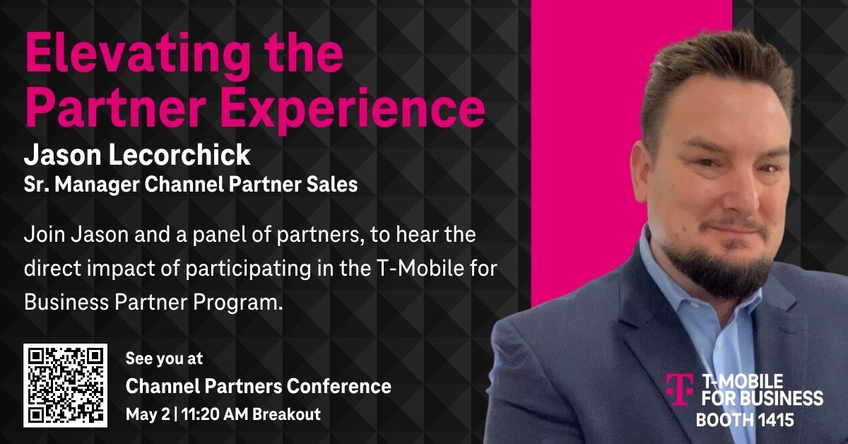 tier4ts's tweet photo. Attention all Partners! Join #TMOPartnerProgram Sr. Manager of Channel Partner Sales, Jason Lecorchick, at the Elevating the Partner Experience panel at #CPEXPO on Tuesday, May 2, at 11:20 am PT. https://t.co/maqGEt4vMl

#TMobileforBusiness | #ChannelPartners | #PartnerProgram https://t.co/RmVi4nBYLT
