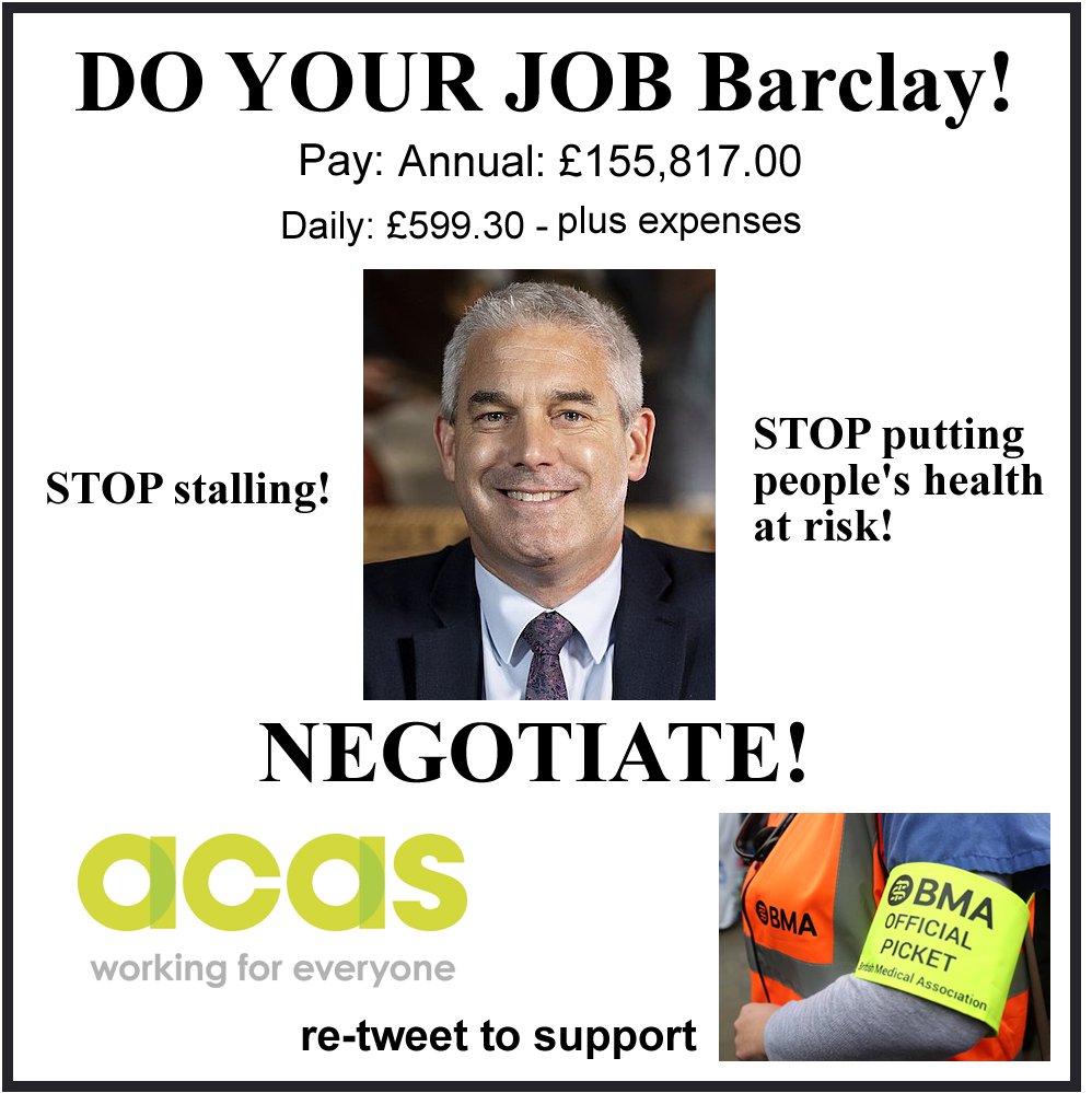 @ali4bs @SteveBarclay He needs to sort it out, or resign!

If you can't do the job, don't take the pay!

NEGOTIATION is NOT about one-sided conditions!