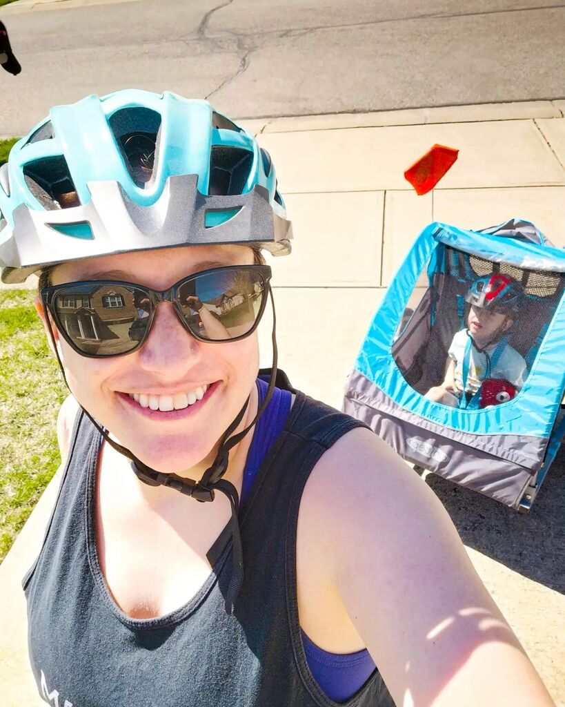 CallMeCaity91's tweet photo. Silas and I took our first bike ride of the season 🚲

It was perfectly warm, filled with sunshine, and the perfect distraction to the endless morning sickness 😬 https://t.co/NLwvpm1lSk https://t.co/Dmm6PlJW80