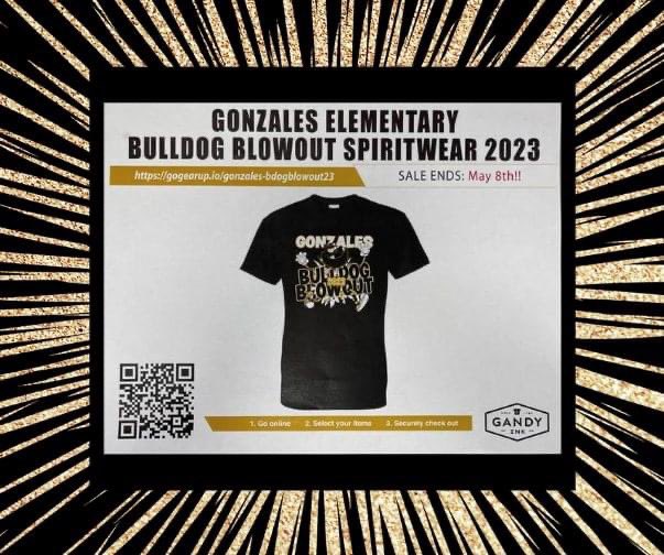 LibraryGonzales's tweet photo. Bulldog Blowout Spirit Shirts are on sale until May 8th.  $11.00 @gonzalesecisd 

https://t.co/FlBgkdIZ4N https://t.co/SwZyJjUXCG