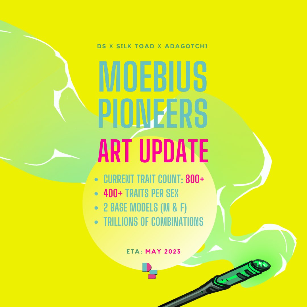 800+ traits! 🔥

Moebius Pioneers is our most ambitious endeavor to date and we're extremely proud of the results. New sneak peek tomorrow! 👀

#Cardano #CardanoNFT