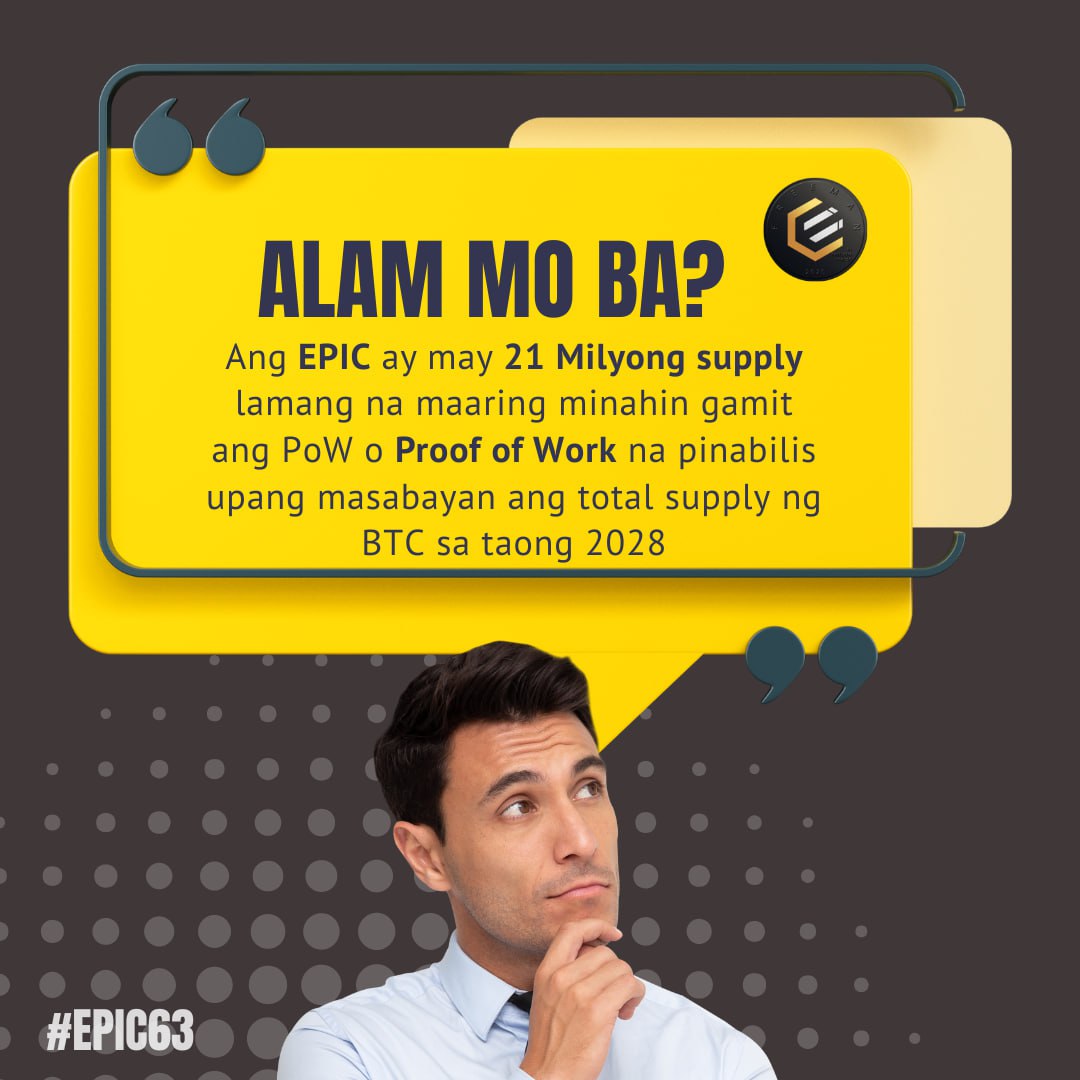yhonsang_jermie's tweet photo. π Scarcity ba kamo?
yung tipong pag madami ng demand eh pahirapan na maka acquire ng token tapos mahal na? π€
Pasok na sa $EPIC Cash habang maaga pa.
Paano bumili?
πhttps://t.co/g4aeozBWLs
@Jam__EPIC
@EpicCashTech
@SiopaooPH
@CRYPTO_H_W
#Epic63 #EpicCash #FinancialFreedom https://t.co/umYU9KHuyI