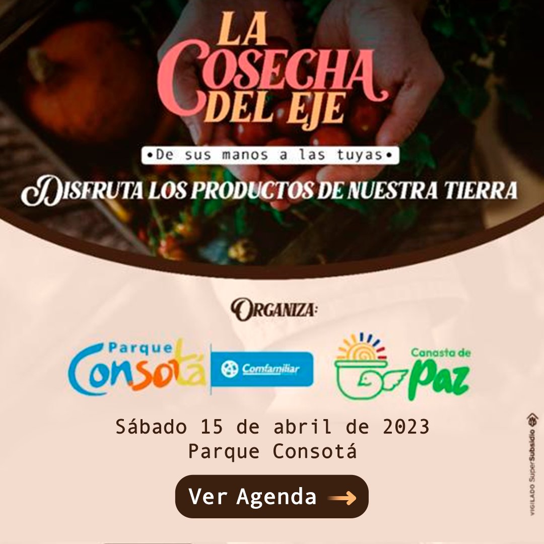 AcopiMiPymes's tweet photo. El próximo sábado en el @parqueconsota, se realizará el evento LA COSECHA DEL EJE, el ingreso será subsidiado al 100% para los afiliados categorías A y B. Tendremos actividades culturales y deportivas. Ven y conoce los servicios de @comfamiliarrisaralda https://t.co/QfrlPzlY2c