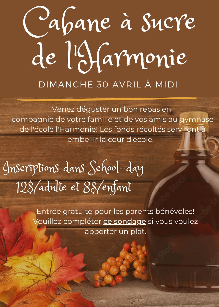 Nous cherchons bénévoles!
L’entrée est gratuite pour les parents bénévoles! (réservez votre repas gratuit dans School-day : Billet pour bénévole)
Veuillez compléter ce sondage si vous voulez apporter un plat: forms.office.com/r/rjBWYFbd1n
Merci de votre aide!