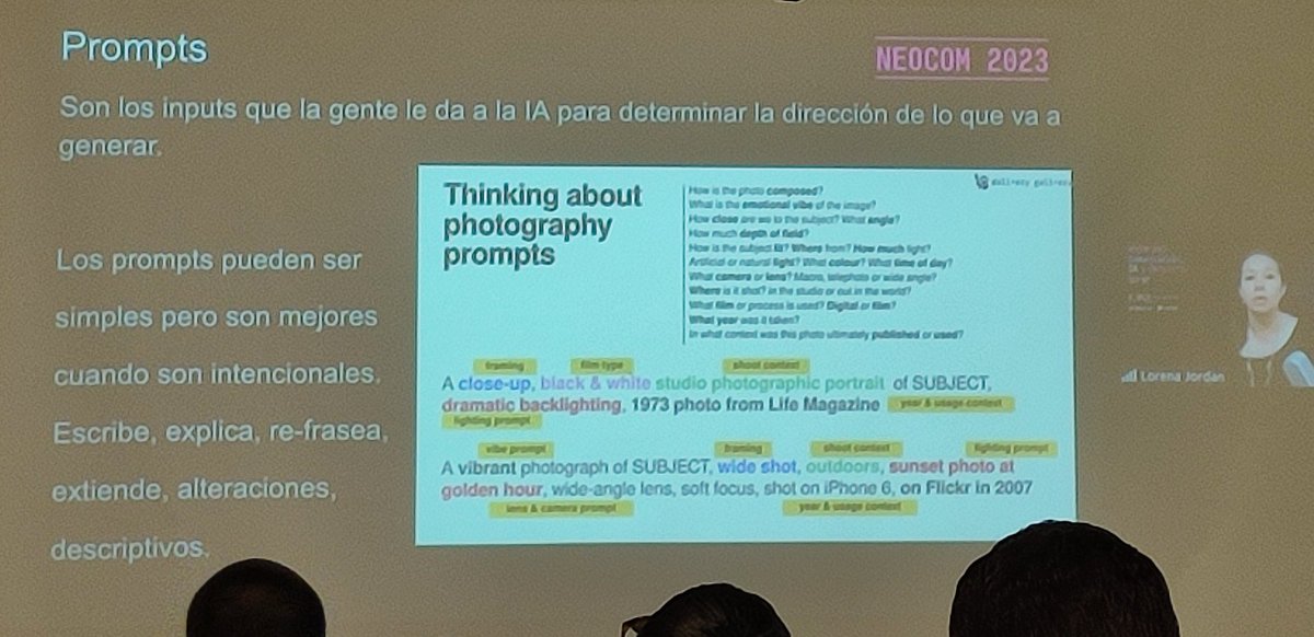 "Tenemos que mejorar la calidad de las preguntas. Más descriptivos y usando adjetivos" Lorena Jordan #NeoCom2023
