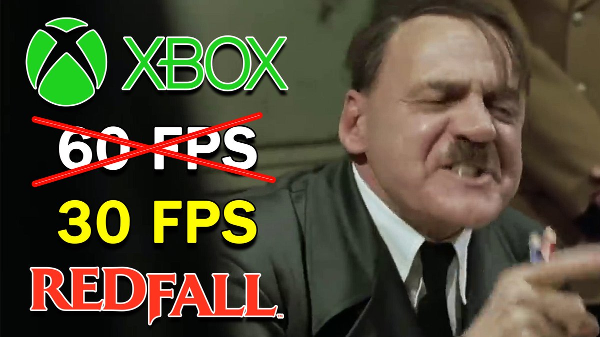 GamerInVoid's tweet photo. Hitler (and Every Xbox Fan) Reacts to REDFALL being only 30 FPS on Xbox Series X !
Dolfy is Not Happy !!
Watch this hilarious video here - https://t.co/j1mnpsLr0m
#XboxSeriesX #Redfall #60fps #30fps #HitlerReacts #parody https://t.co/0Qo4tvrTNH