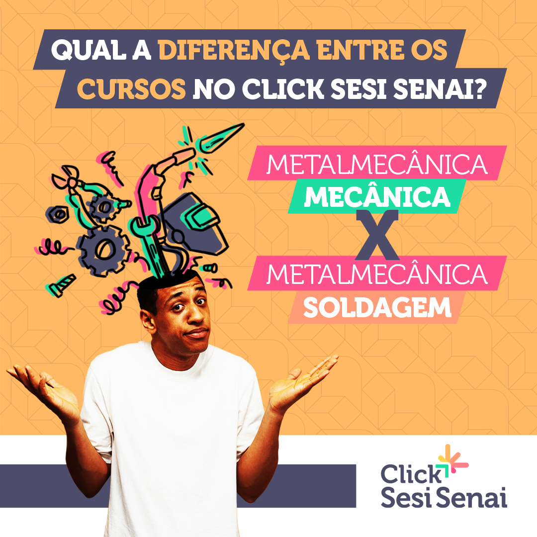 Mecânica envolve a produção, fabricação, montagem e manutenção de máquinas e estruturas metálicas e Soldagem envolve desde a execução de soldas em peças ou estruturas metálicas, até a supervisão de processos de soldagem. Saiba mais: 👉 clicksesisenai.com.br #cursosrapidos