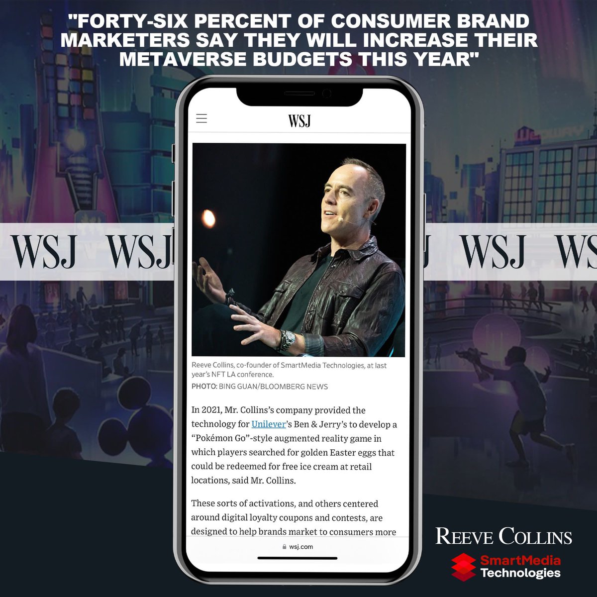 46% of consumer brand marketers say they will increase their metaverse budgets this year #web3 #metaverse #smartnfts @SmartMedia_Tech @WSJ @PatrickCoffee