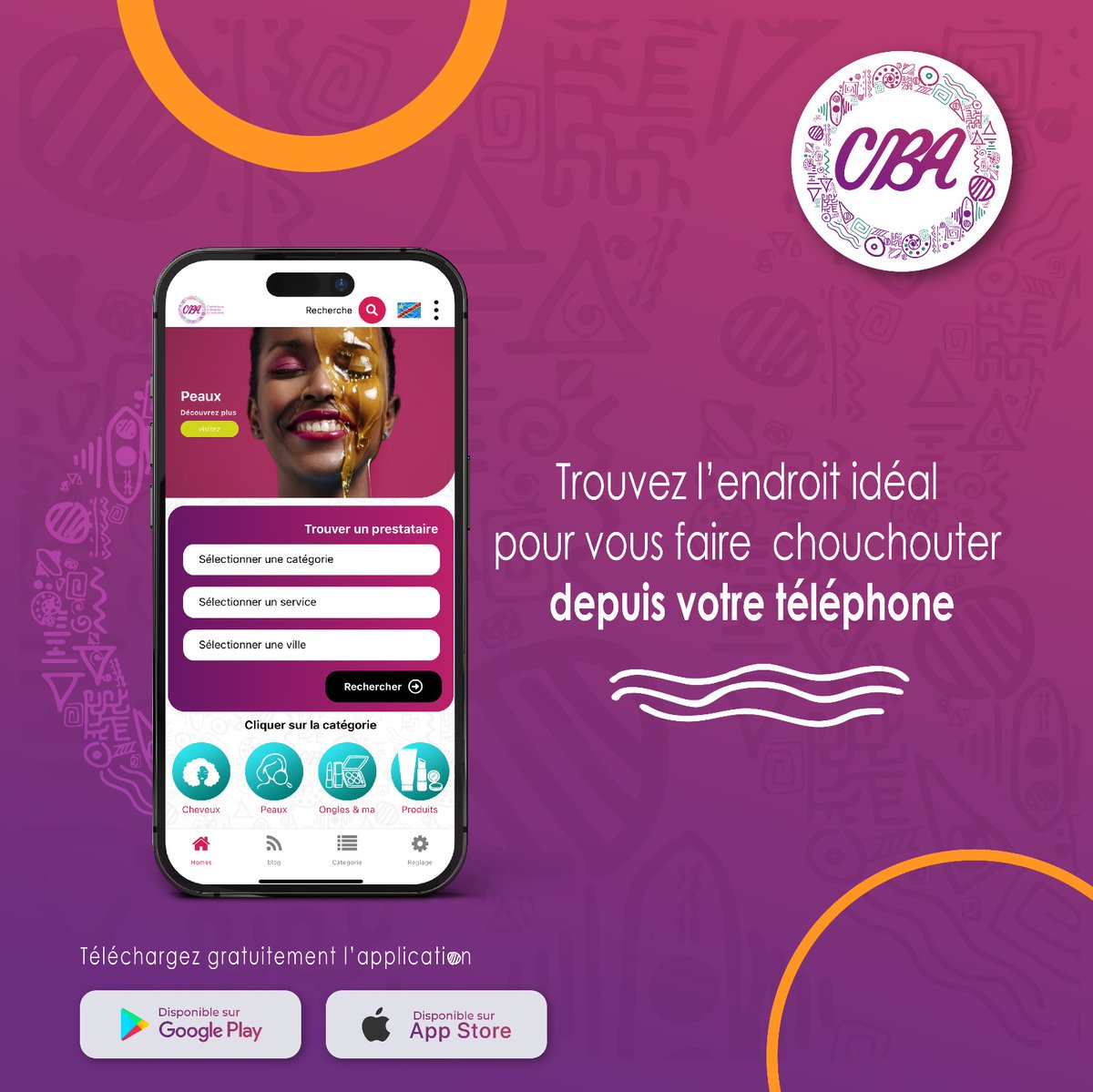 worldcba's tweet photo. Besoin de vous faire belle ou beau, mais vous ne savez pas où aller ? Pas de panique, CBA World est là pour vous aider. 

Cette application mobile vous permet de réserver des services directement depuis votre téléphone.

Téléchargez maintenant : https://t.co/5YaPaHvLon https://t.co/OitCGsY6jK