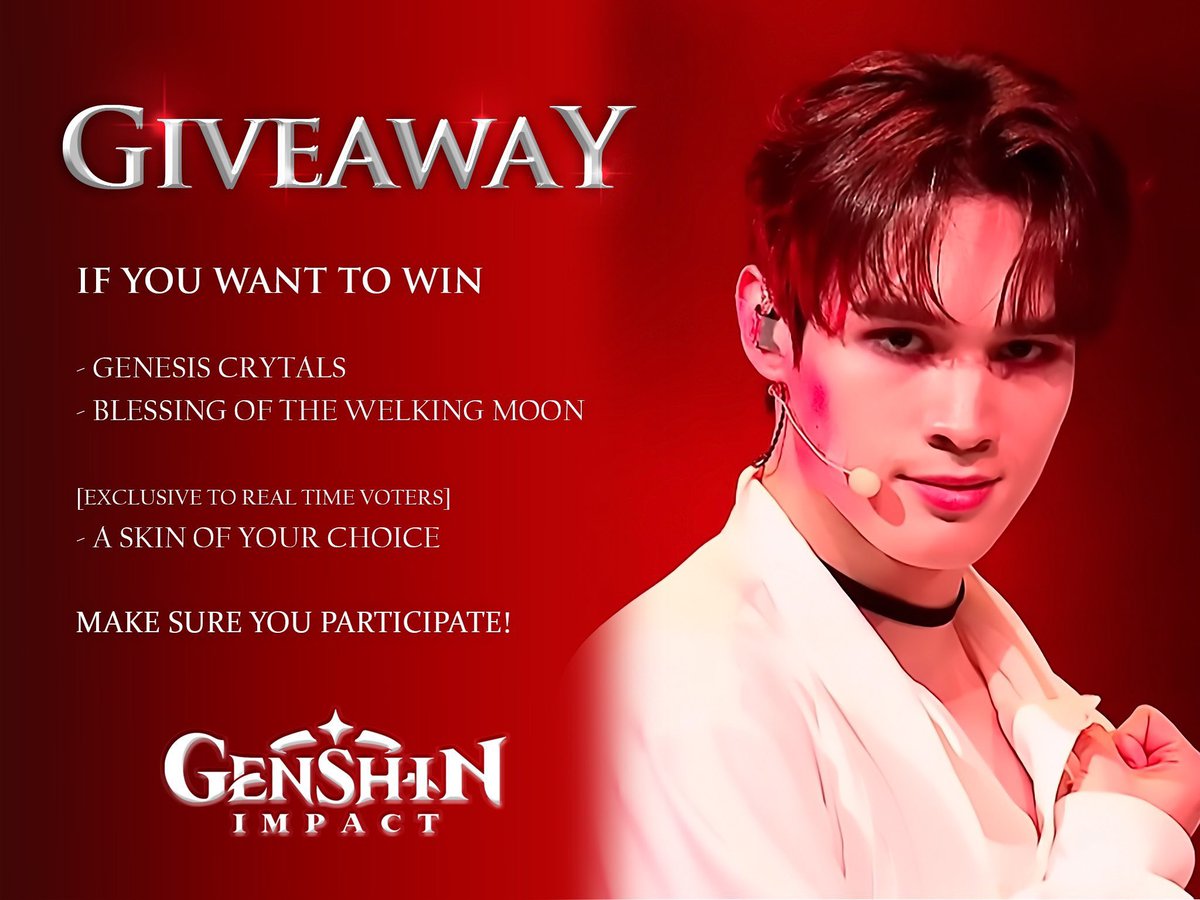 sc4rawrlds's tweet photo. *ੈ✩ genshin giveaway!

• 3 winners
✧ 1st winner: Welkin moon &amp; 3280 genesis crystals
✧ 2nd winner: Welkin moon &amp; 1980 genesis crystals
✧ 3rd winner: 980 genesis crystals

• 1 winner: A skin of your choice [EXCLUSIVE TO real time voters]

[read the thread on how to join ↓] https://t.co/axjn0RiG1O